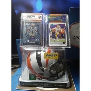 Bengals Bundle Burrow & Chase Graded RC & Cincy Mini helmet